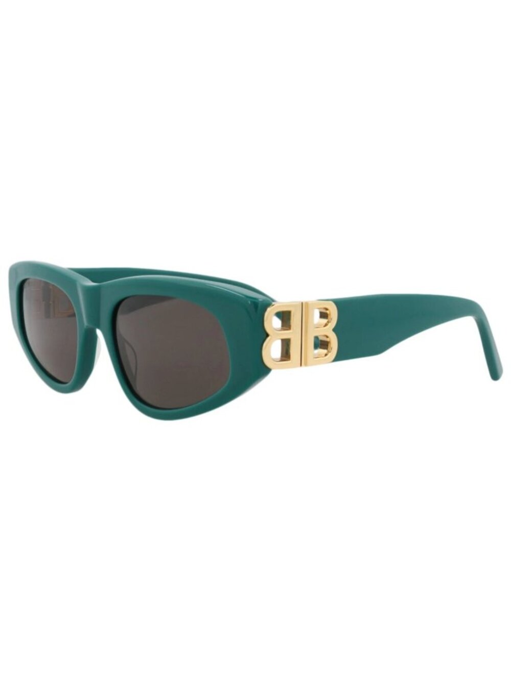 New Balenciaga Women's Sunglasses Cat Eye Acetate Frame Green Gold Grey